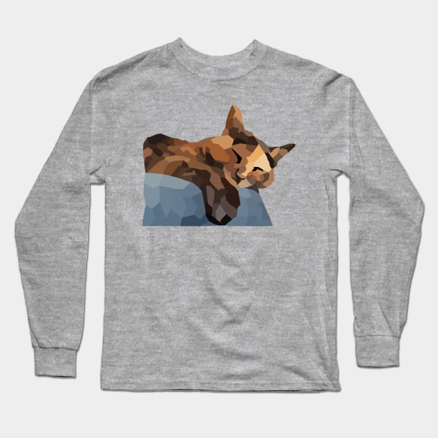 Tortie Low Poly Long Sleeve T-Shirt by nonbeenarydesigns